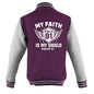 My Faith Is My Shield Men's Christian Heavyweight Letterman Jacket - ClaimedbyGodDesigns