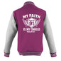 My Faith Is My Shield Men's Christian Heavyweight Letterman Jacket - ClaimedbyGodDesigns