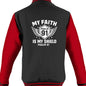 My Faith Is My Shield Men's Christian Heavyweight Letterman Jacket - ClaimedbyGodDesigns