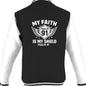 My Faith Is My Shield Men's Christian Heavyweight Letterman Jacket - ClaimedbyGodDesigns