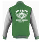 My Faith Is My Shield Men's Christian Heavyweight Letterman Jacket - ClaimedbyGodDesigns
