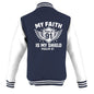 My Faith Is My Shield Men's Christian Heavyweight Letterman Jacket - ClaimedbyGodDesigns