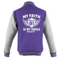 My Faith Is My Shield Men's Christian Heavyweight Letterman Jacket - ClaimedbyGodDesigns