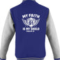 My Faith Is My Shield Men's Christian Heavyweight Letterman Jacket - ClaimedbyGodDesigns