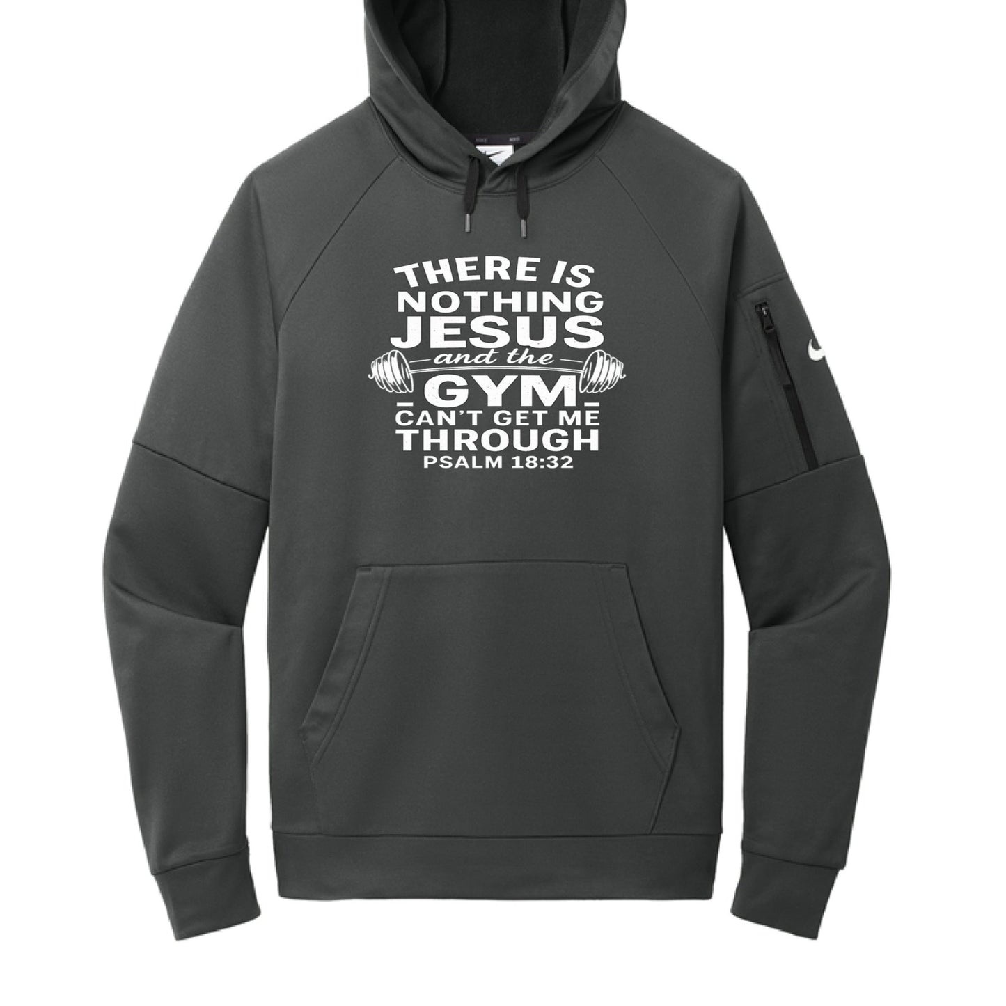There Is Nothing Him and The Gym Can’t Get Me Through Unisex Christian Gym Hooded Sweatshirt - ClaimedbyGodDesigns