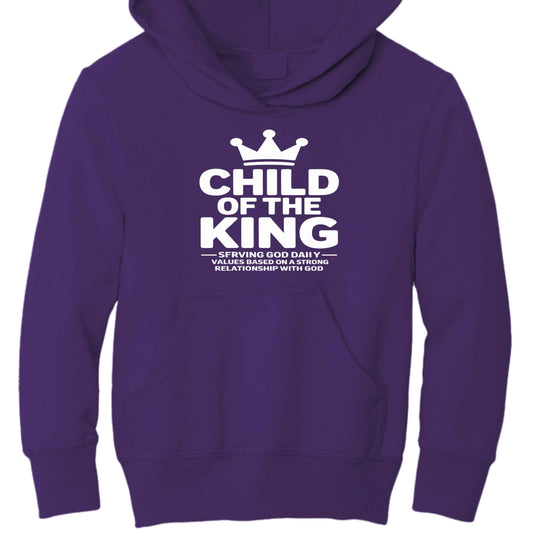 Child of the King Spiritual Facts Youth Christian Pullover Hooded Sweatshirt - ClaimedbyGodDesigns