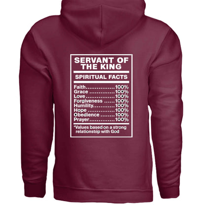 Servant Of The King Spiritual Facts Unisex Christian Pullover Hooded Sweatshirt - ClaimedbyGodDesigns