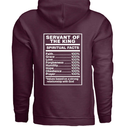 Servant Of The King Spiritual Facts Unisex Christian Pullover Hooded Sweatshirt - ClaimedbyGodDesigns