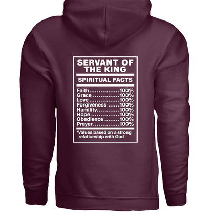 Servant Of The King Spiritual Facts Unisex Christian Pullover Hooded Sweatshirt - ClaimedbyGodDesigns