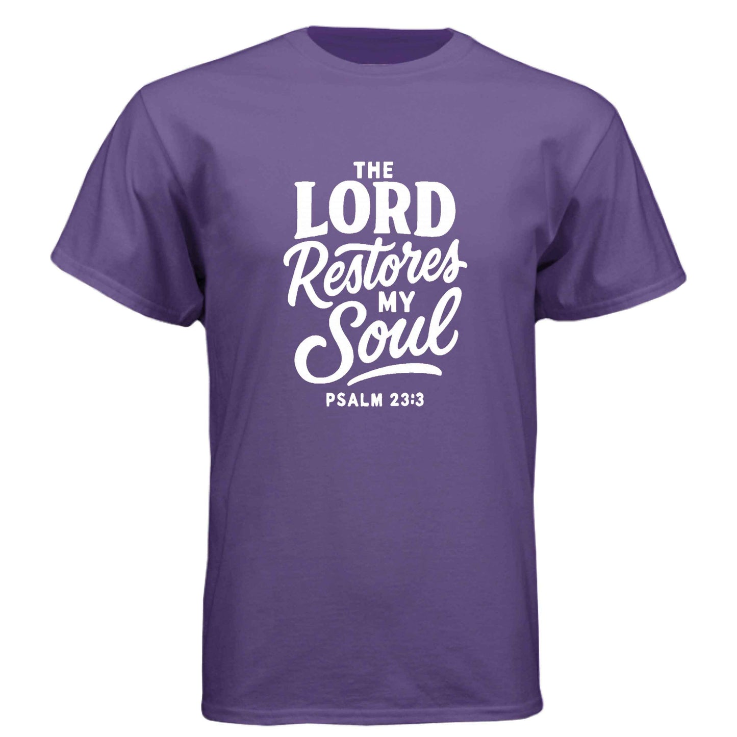 Psalm 23:3 The Lord Restores My Soul Men’s Christian T-Shirt - ClaimedbyGodDesigns