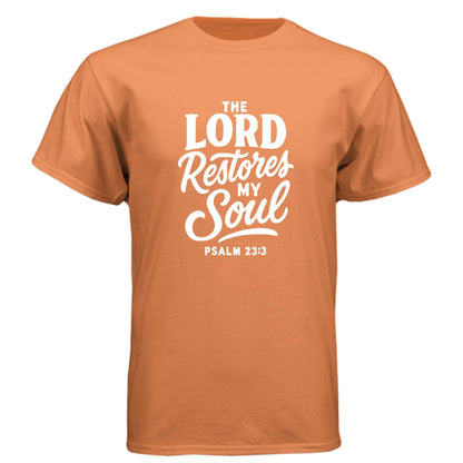 Psalm 23:3 The Lord Restores My Soul Men’s Christian T-Shirt - ClaimedbyGodDesigns