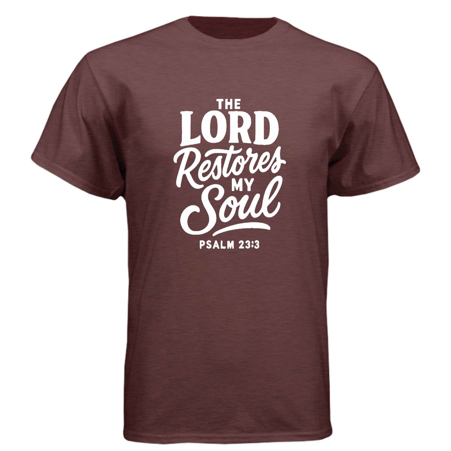 Psalm 23:3 The Lord Restores My Soul Men’s Christian T-Shirt - ClaimedbyGodDesigns