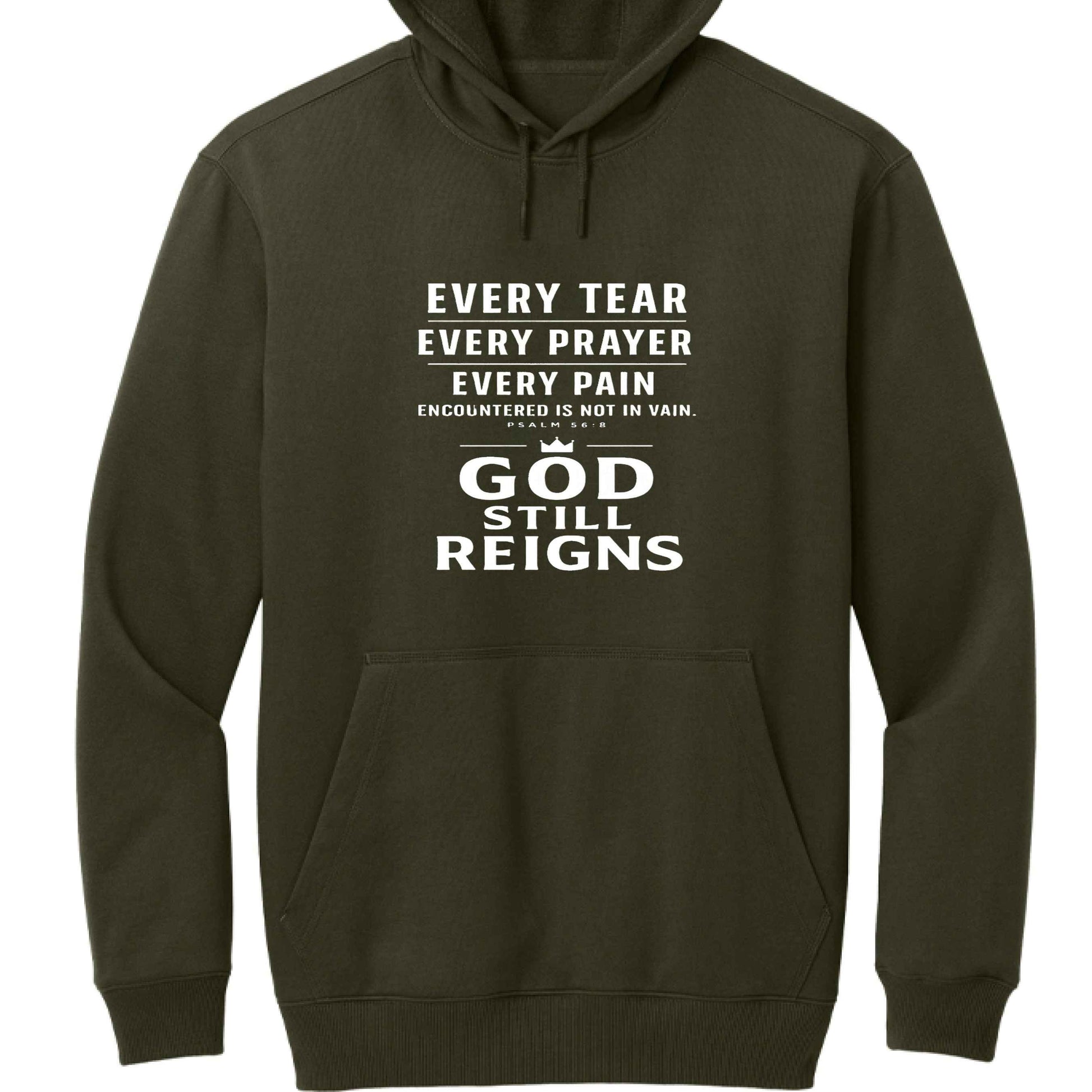 He Still Reigns Unisex Tough Fleece Pullover Hooded Sweatshirt - ClaimedbyGodDesigns