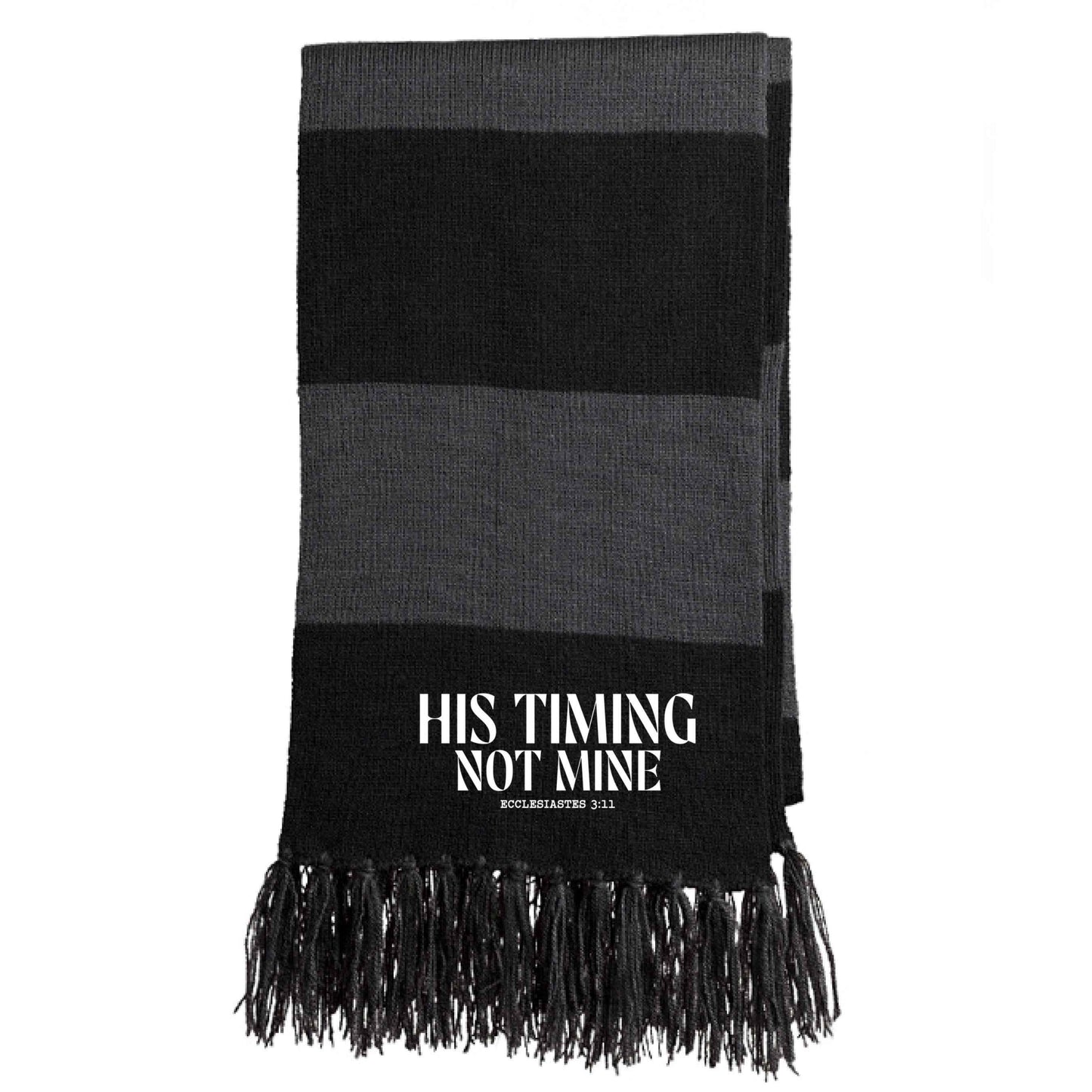His Timing Not Mine Christian Scarf - ClaimedbyGodDesigns