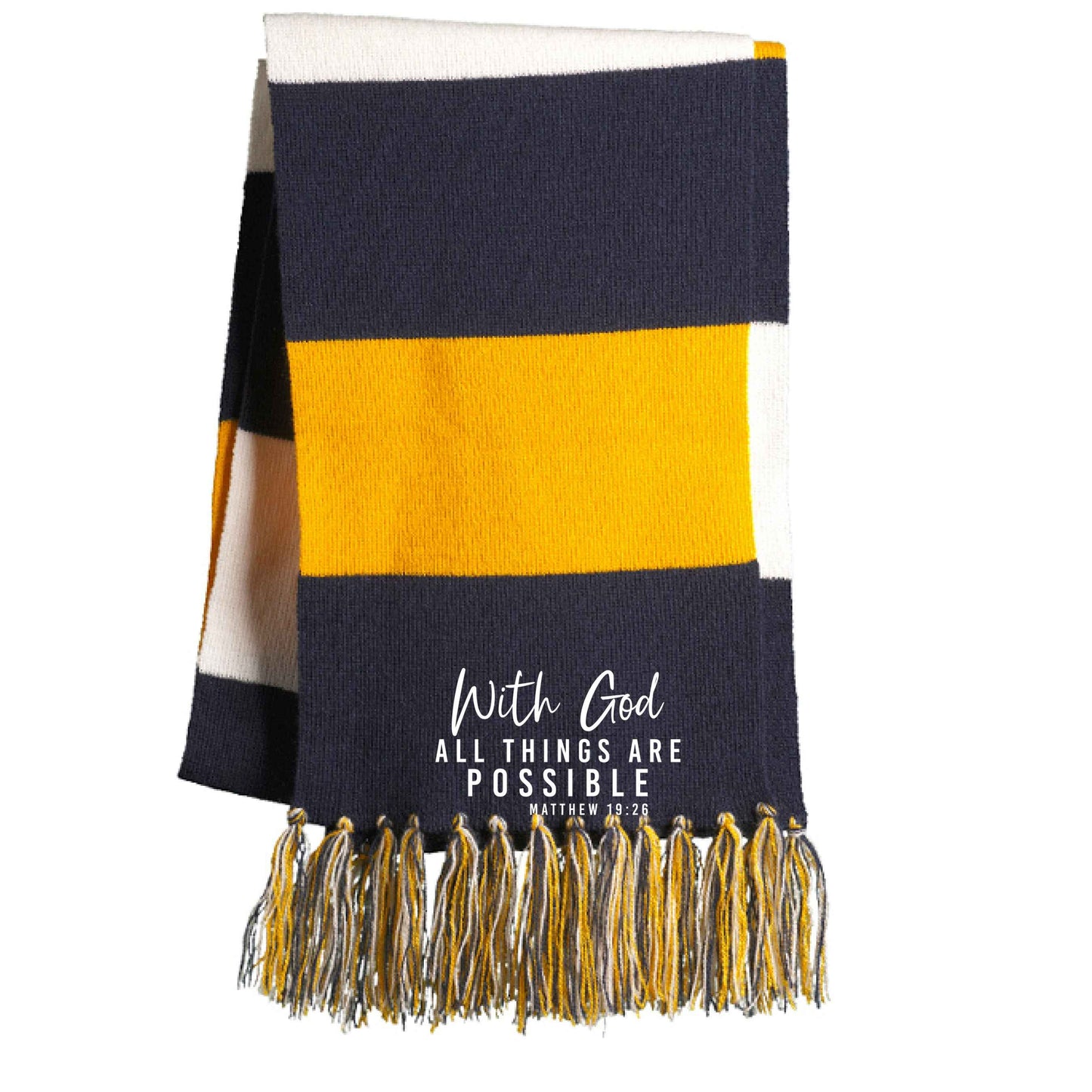 With Him All Things Are Possible Christian Scarf - ClaimedbyGodDesigns