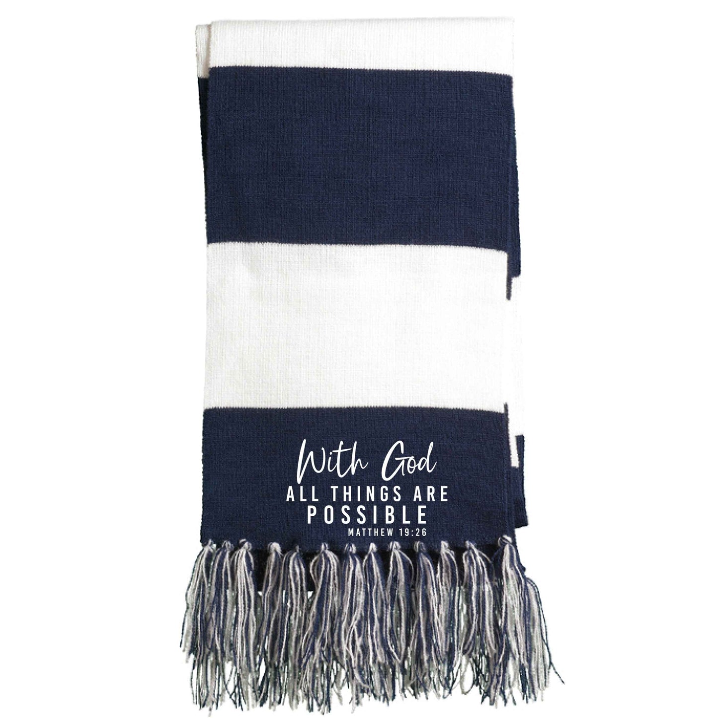 With Him All Things Are Possible Christian Scarf - ClaimedbyGodDesigns