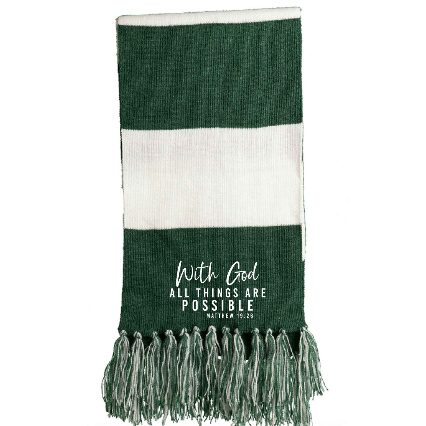 With Him All Things Are Possible Christian Scarf - ClaimedbyGodDesigns