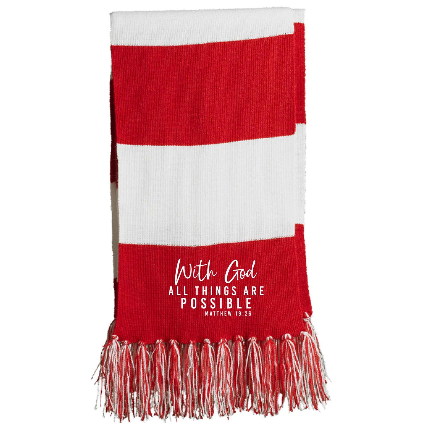 With Him All Things Are Possible Christian Scarf - ClaimedbyGodDesigns