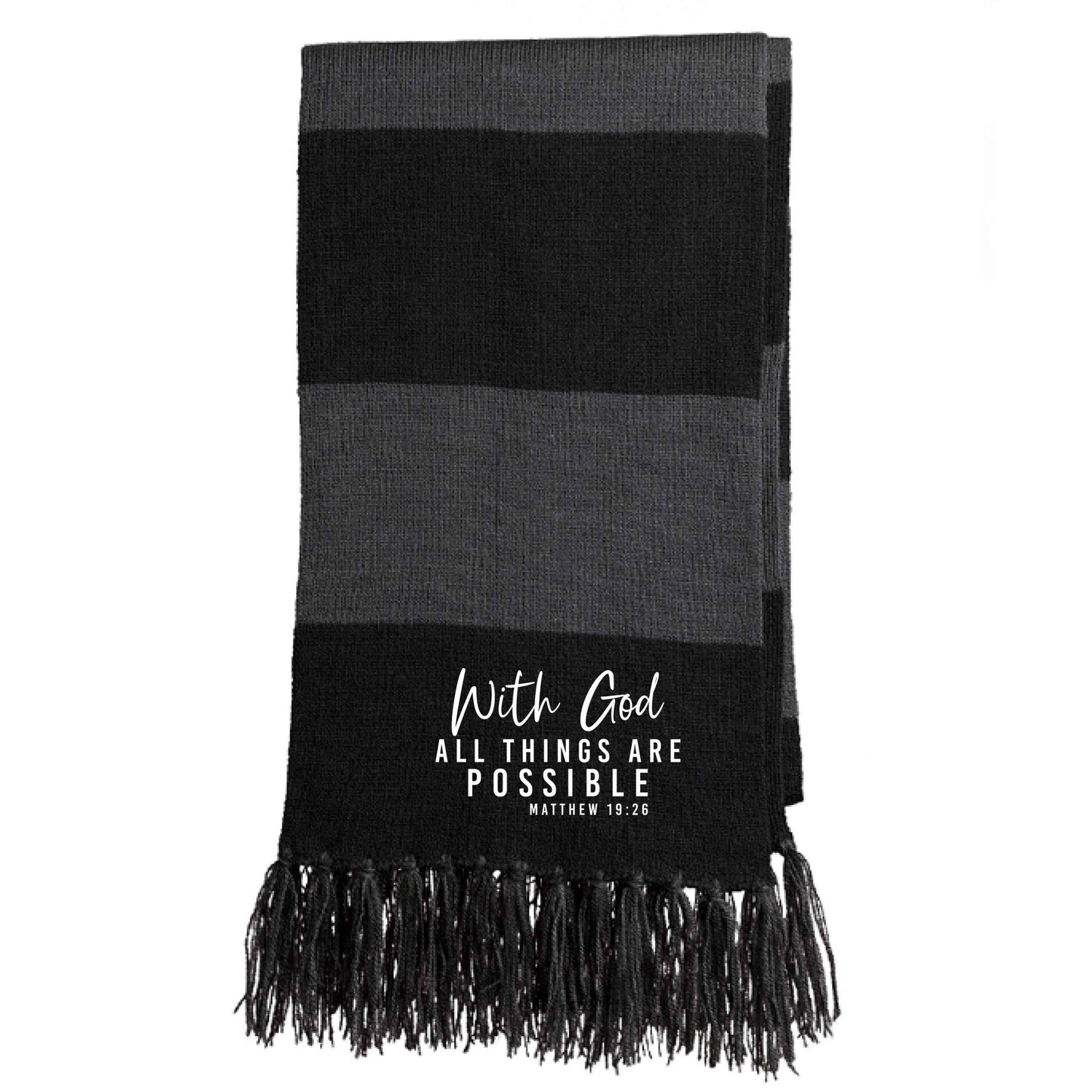 With Him All Things Are Possible Christian Scarf - ClaimedbyGodDesigns