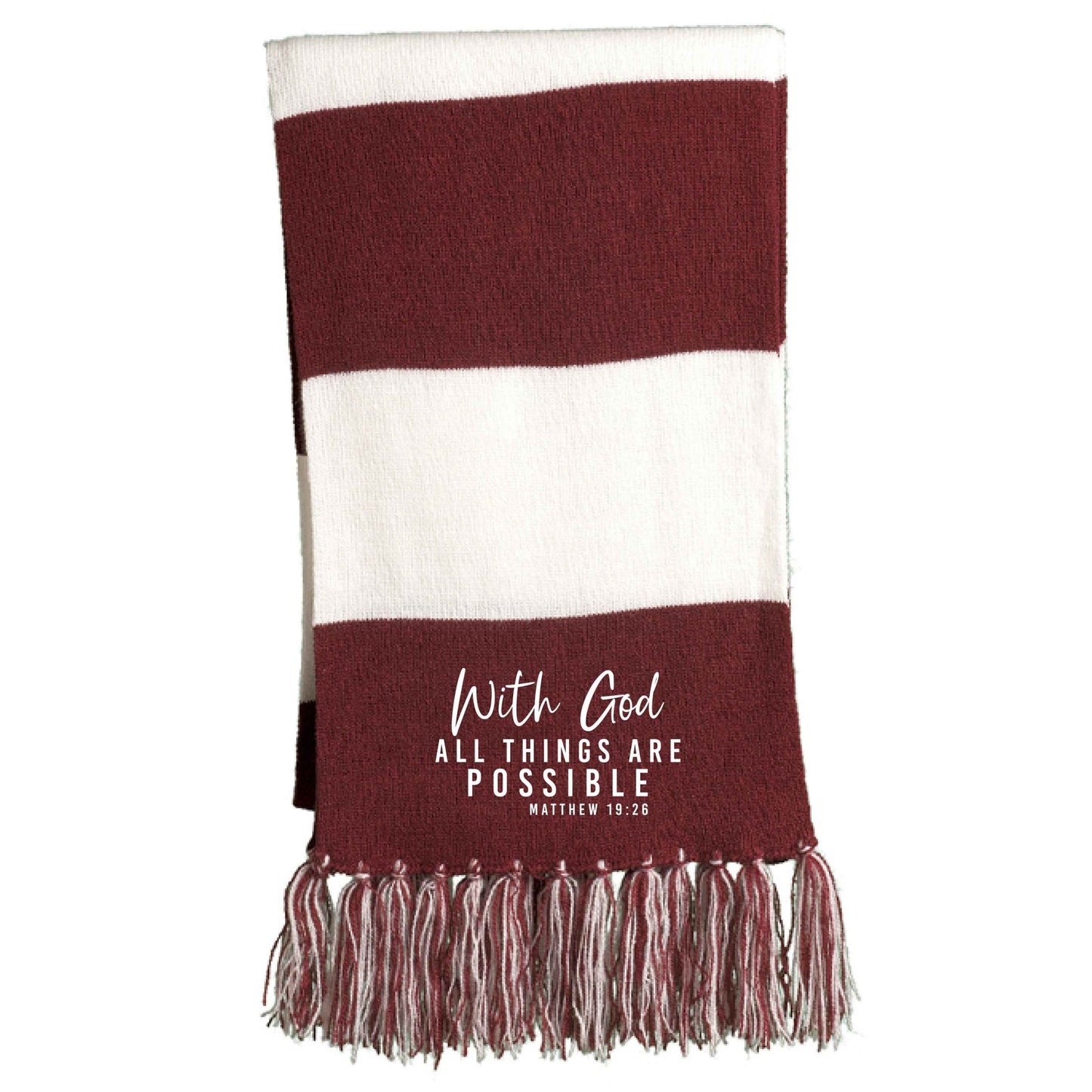 With Him All Things Are Possible Christian Scarf - ClaimedbyGodDesigns