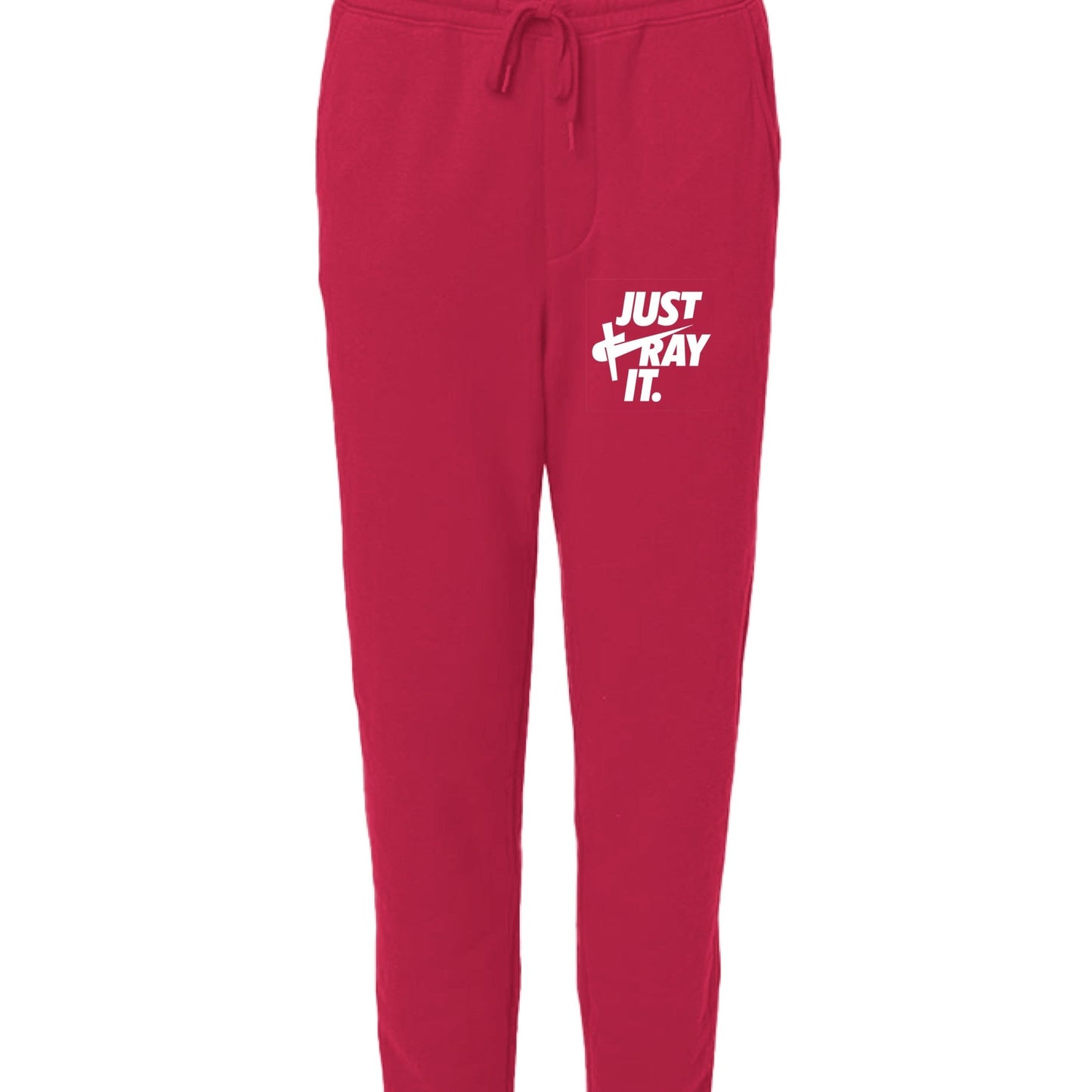 Just Pray It Unisex (Men Women) Christian Midweight Fleece Sweatpants - ClaimedbyGodDesigns