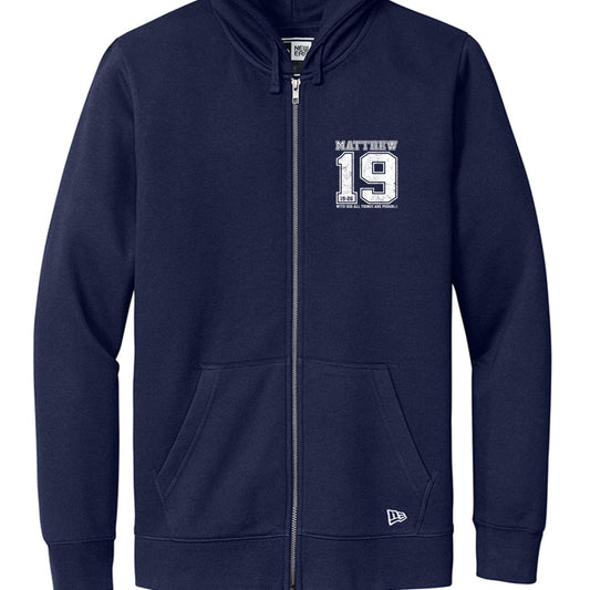 Matthew 19:26 With Him All Things Are Possible Premium Unisex Full‑Zip Hooded Sweatshirt - ClaimedbyGodDesigns