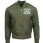Faith Over Fear 2 Unisex Christian Bomber Jacket - ClaimedbyGodDesigns