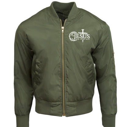 The Way The Truth The Life Unisex Christian Bomber Jacket - ClaimedbyGodDesigns