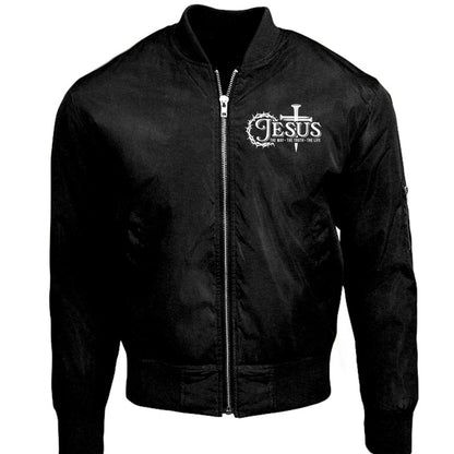 The Way The Truth The Life Unisex Christian Bomber Jacket - ClaimedbyGodDesigns