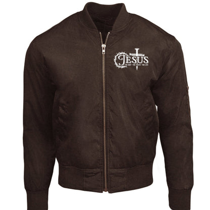 The Way The Truth The Life Unisex Christian Bomber Jacket - ClaimedbyGodDesigns
