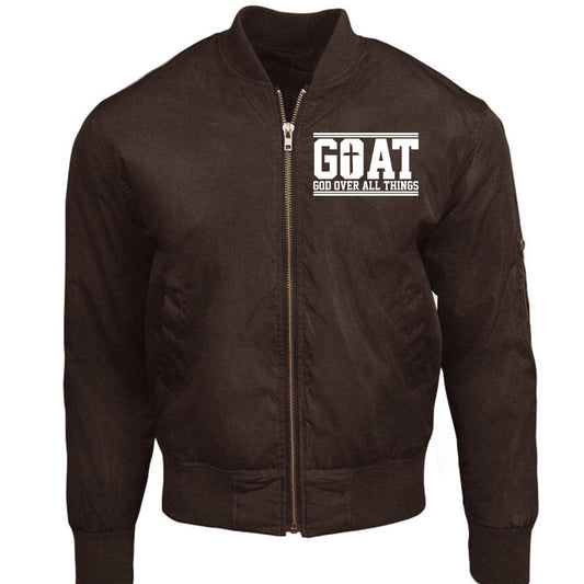 Goat Him Over all Things Unisex Christian Bomber Jacket - ClaimedbyGodDesigns