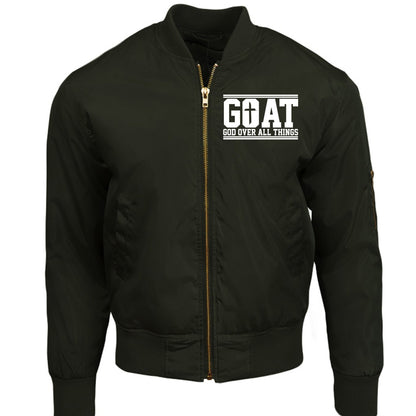 Goat Him Over all Things Unisex Christian Bomber Jacket - ClaimedbyGodDesigns