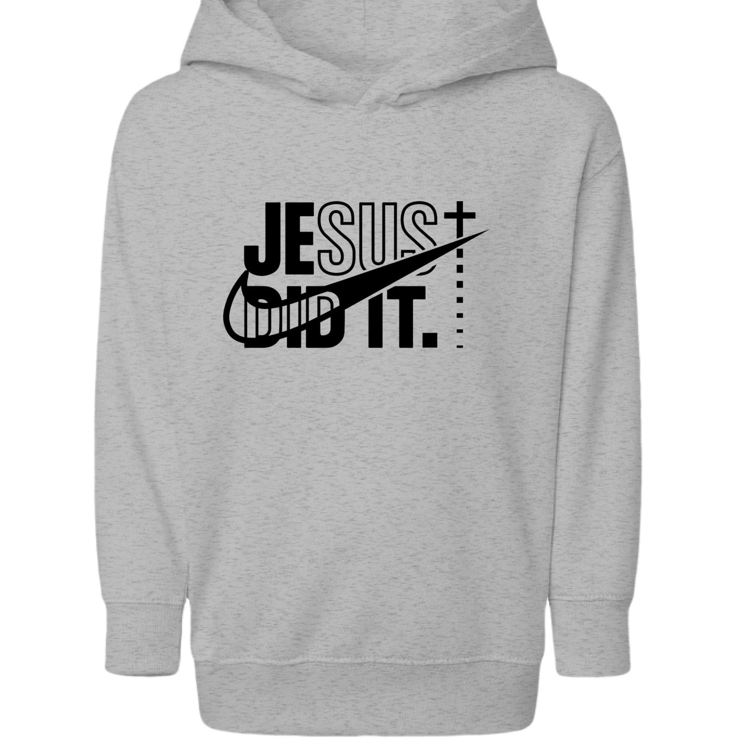 He Did It Toddler Christian Pullover Hooded Sweatshirt - ClaimedbyGodDesigns