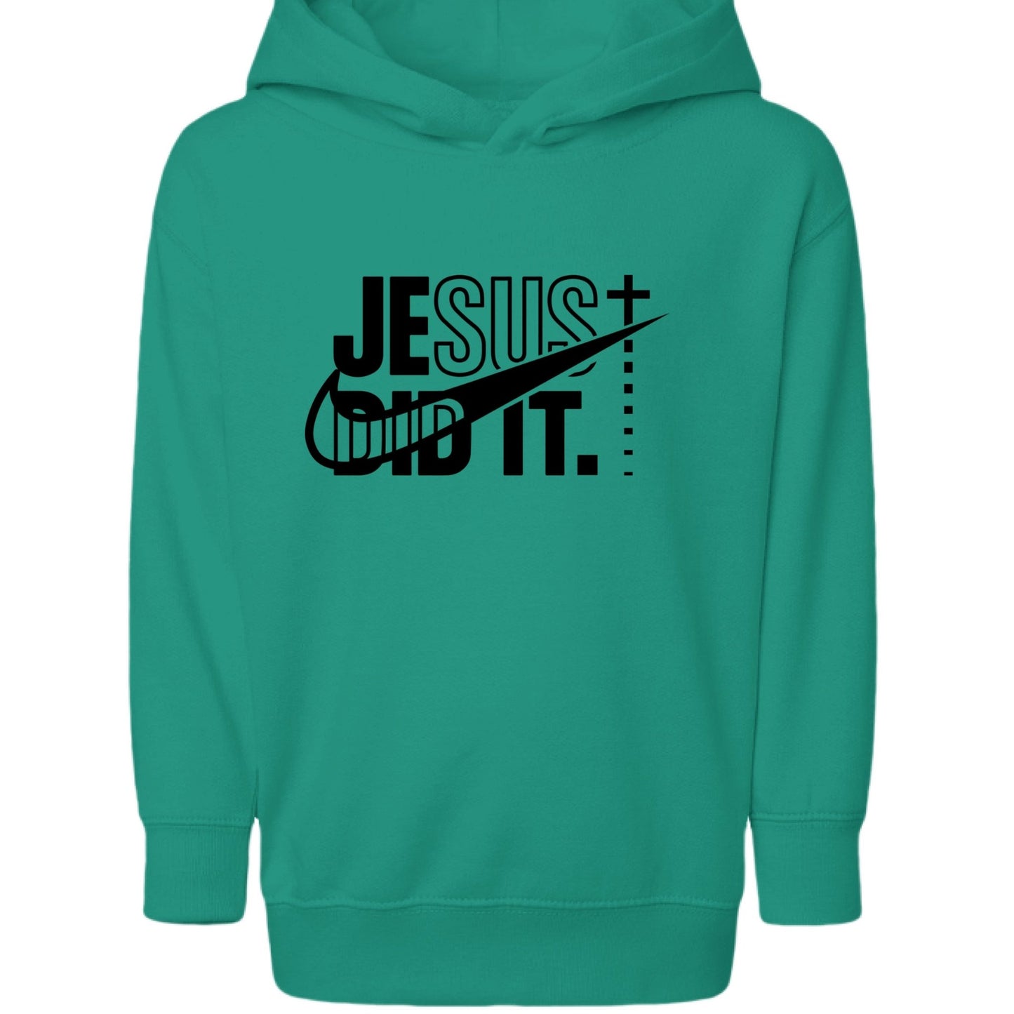 He Did It Toddler Christian Pullover Hooded Sweatshirt - ClaimedbyGodDesigns
