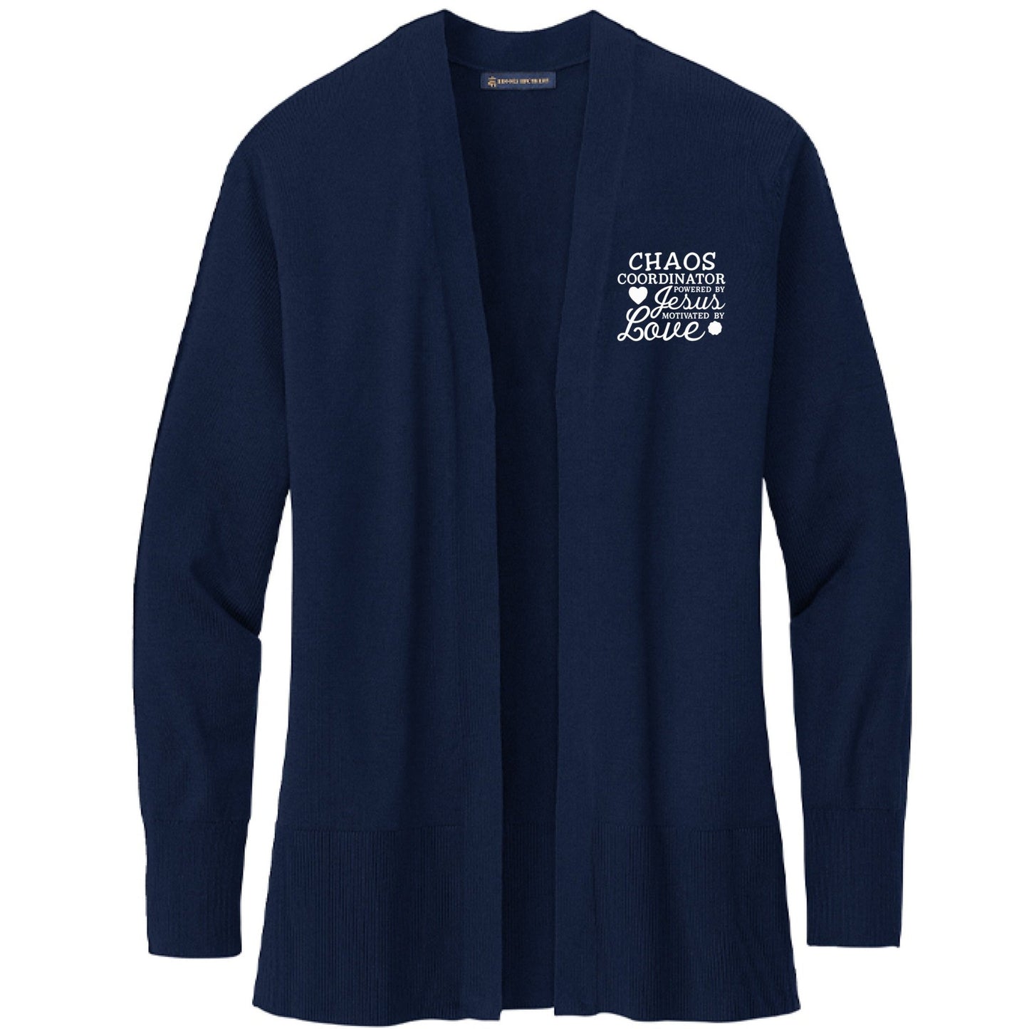 Chaos Coordinator Premium Women’s Christian Cotton Stretch Long Cardigan Sweater - ClaimedbyGodDesigns