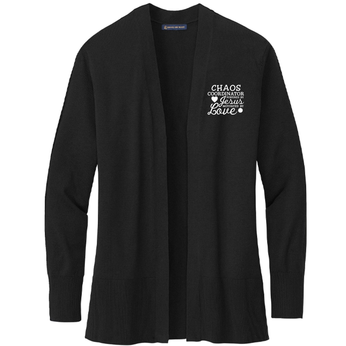 Chaos Coordinator Premium Women’s Christian Cotton Stretch Long Cardigan Sweater - ClaimedbyGodDesigns