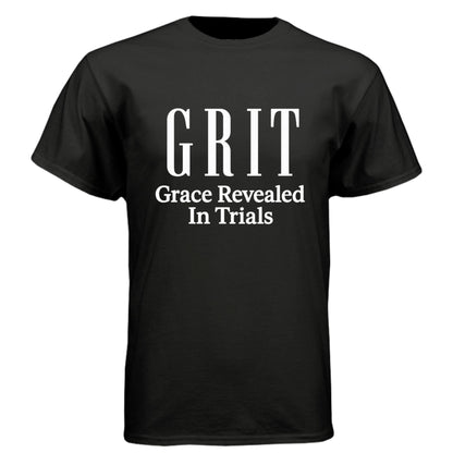 GRIT Grace Revealed In Trials Men’s Christian T‑Shirt - ClaimedbyGodDesigns