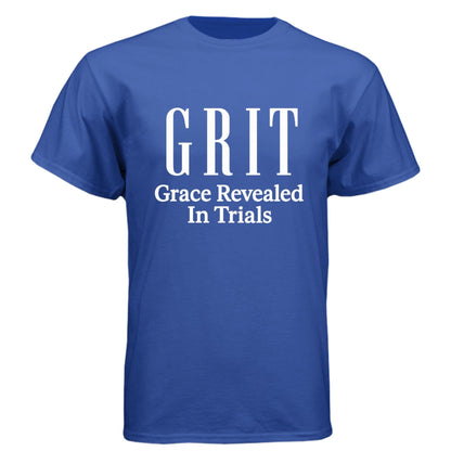 GRIT Grace Revealed In Trials Men’s Christian T‑Shirt - ClaimedbyGodDesigns