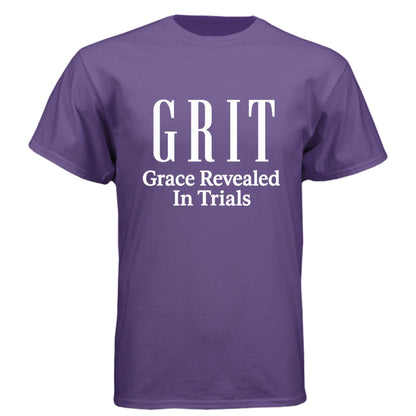 GRIT Grace Revealed In Trials Men’s Christian T‑Shirt - ClaimedbyGodDesigns