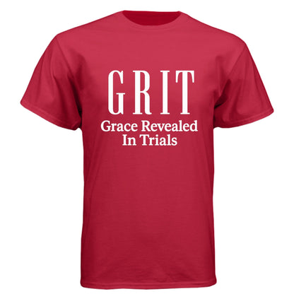 GRIT Grace Revealed In Trials Men’s Christian T‑Shirt - ClaimedbyGodDesigns