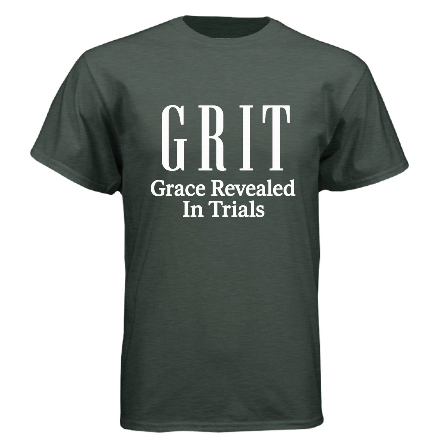 GRIT Grace Revealed In Trials Men’s Christian T‑Shirt - ClaimedbyGodDesigns