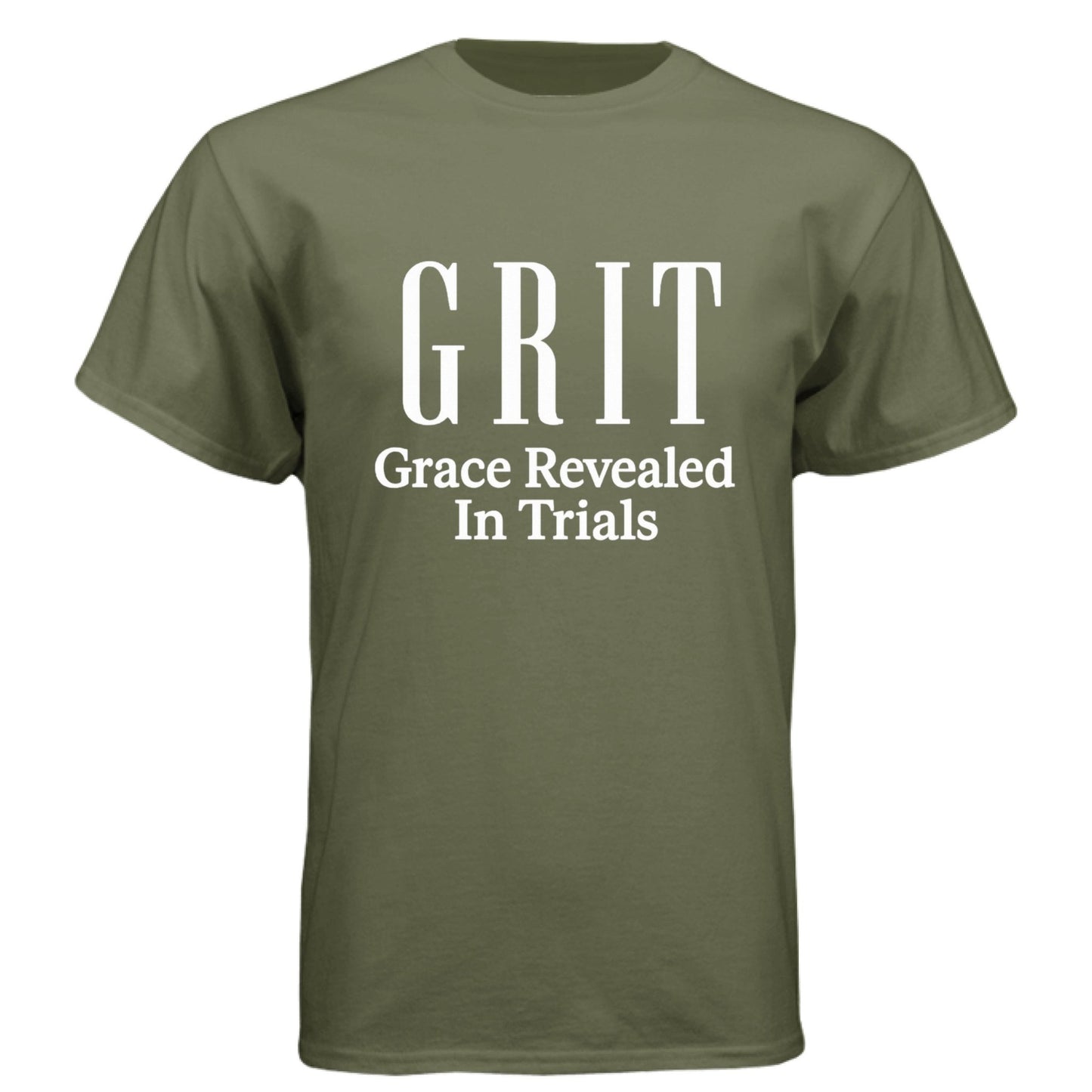 GRIT Grace Revealed In Trials Men’s Christian T‑Shirt - ClaimedbyGodDesigns