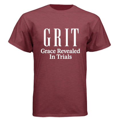 GRIT Grace Revealed In Trials Men’s Christian T‑Shirt - ClaimedbyGodDesigns