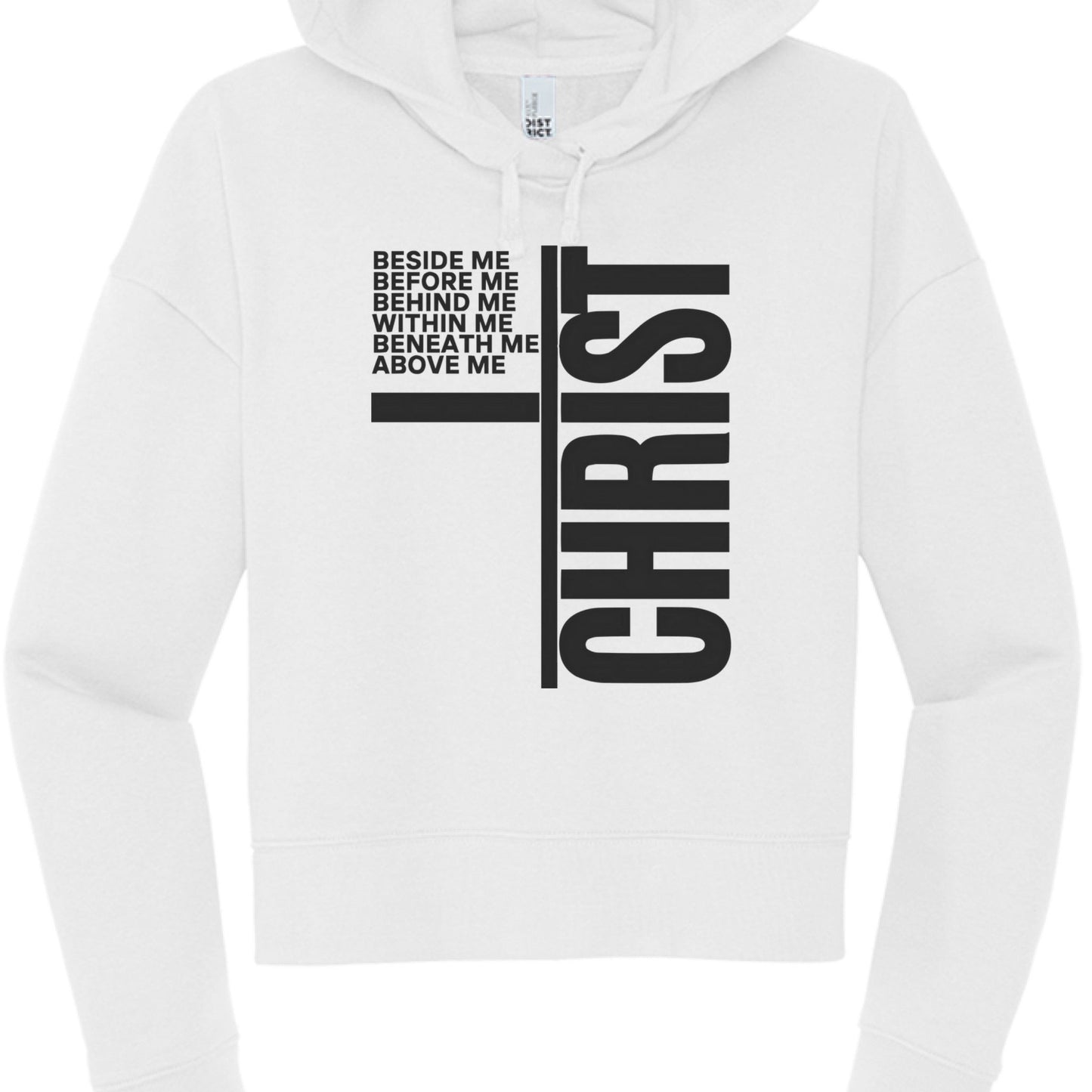 Christ All Around Me Women's Christian Cropped Hooded Sweatshirt - ClaimedbyGodDesigns