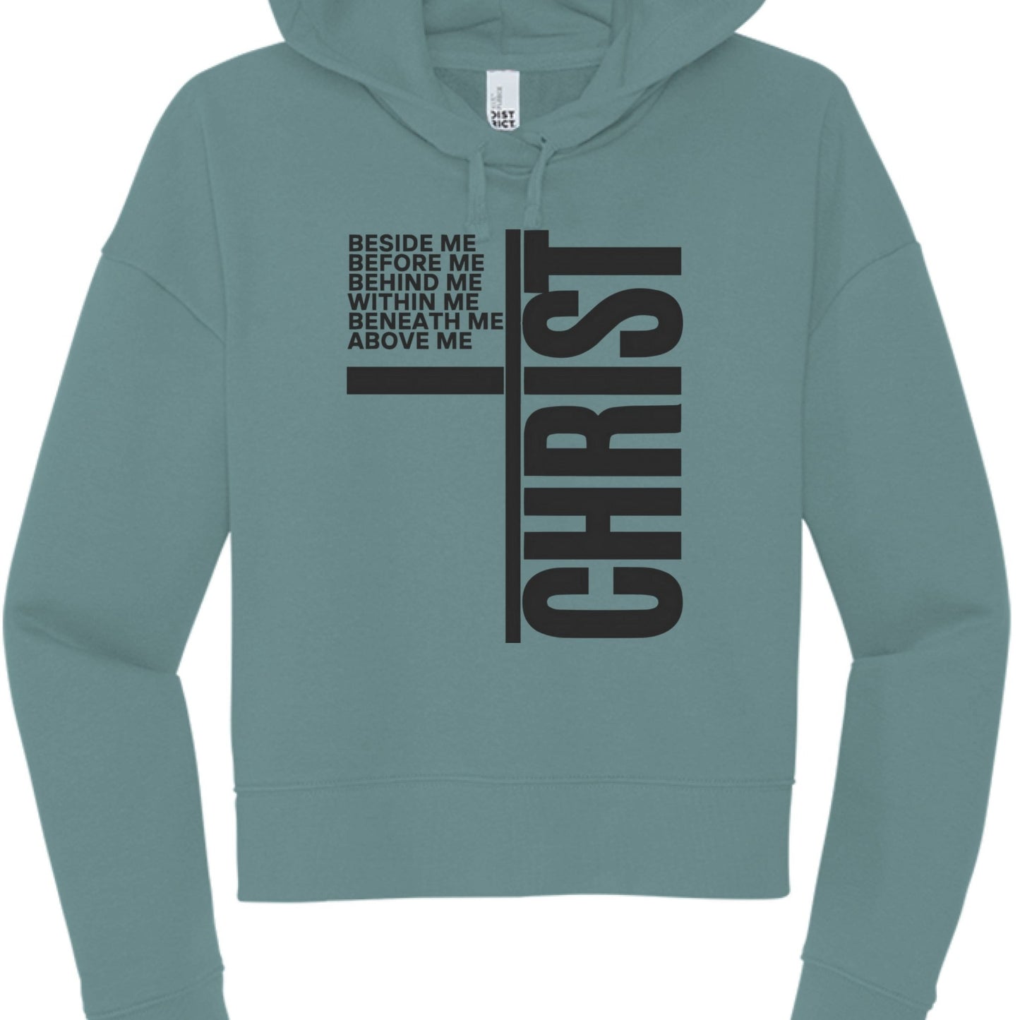 Christ All Around Me Women's Christian Cropped Hooded Sweatshirt - ClaimedbyGodDesigns