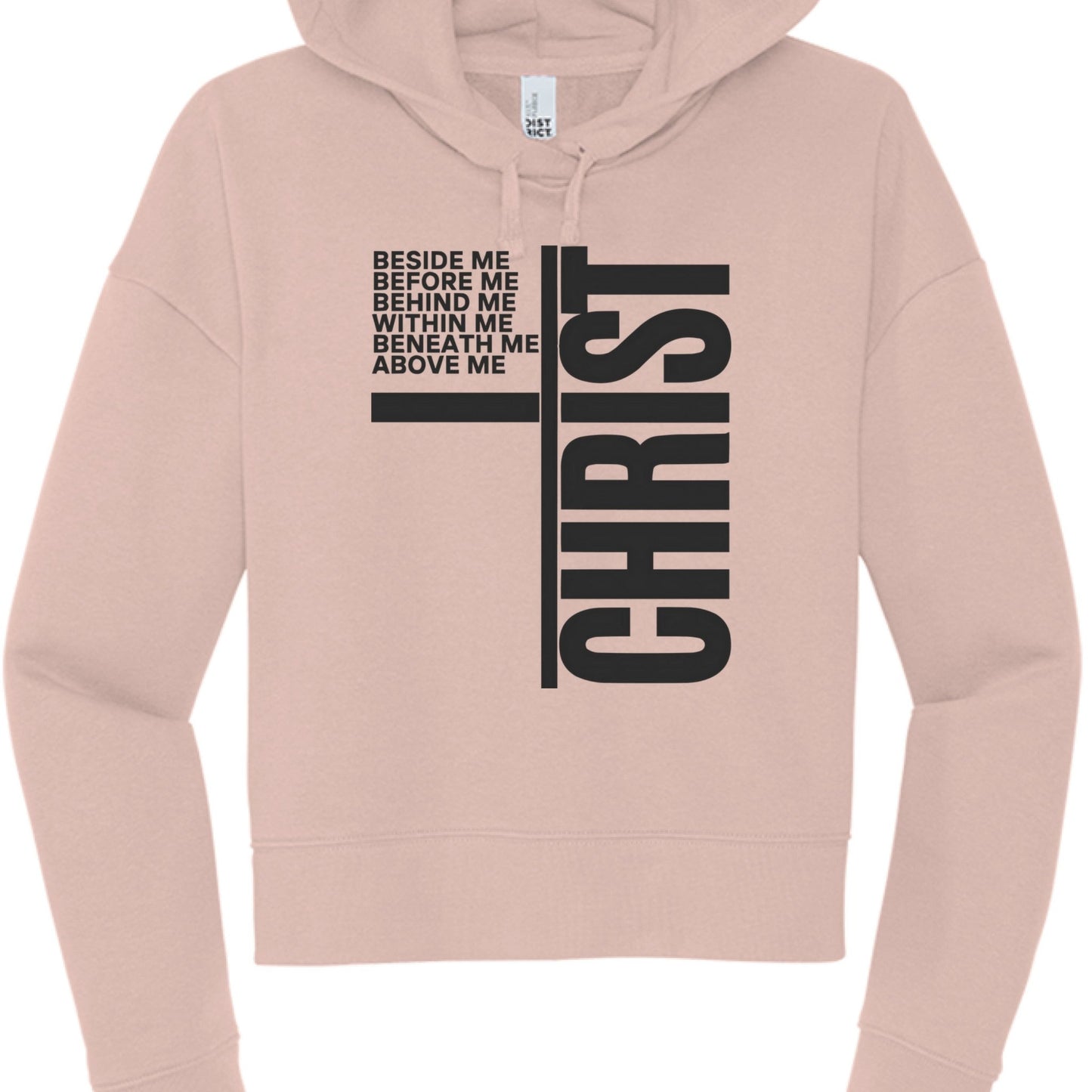 Christ All Around Me Women's Christian Cropped Hooded Sweatshirt - ClaimedbyGodDesigns