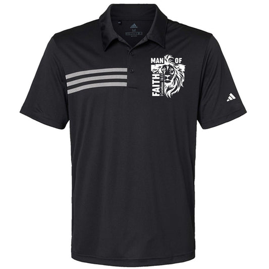 Man Of Faith Men’s Christian Premium 3‑Stripes Chest Sport Shirt - ClaimedbyGodDesigns