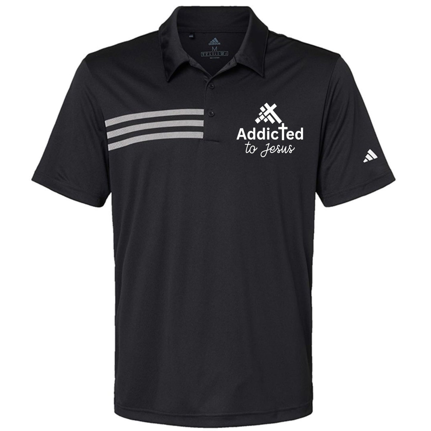 Addicted to Jesus Men’s Christian Premium 3‑Stripes Chest Sport Shirt - ClaimedbyGodDesigns