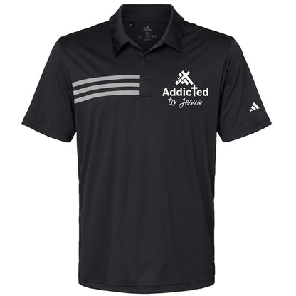 Addicted to Jesus Men’s Christian Premium 3‑Stripes Chest Sport Shirt - ClaimedbyGodDesigns