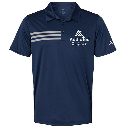 Addicted to Jesus Men’s Christian Premium 3‑Stripes Chest Sport Shirt - ClaimedbyGodDesigns